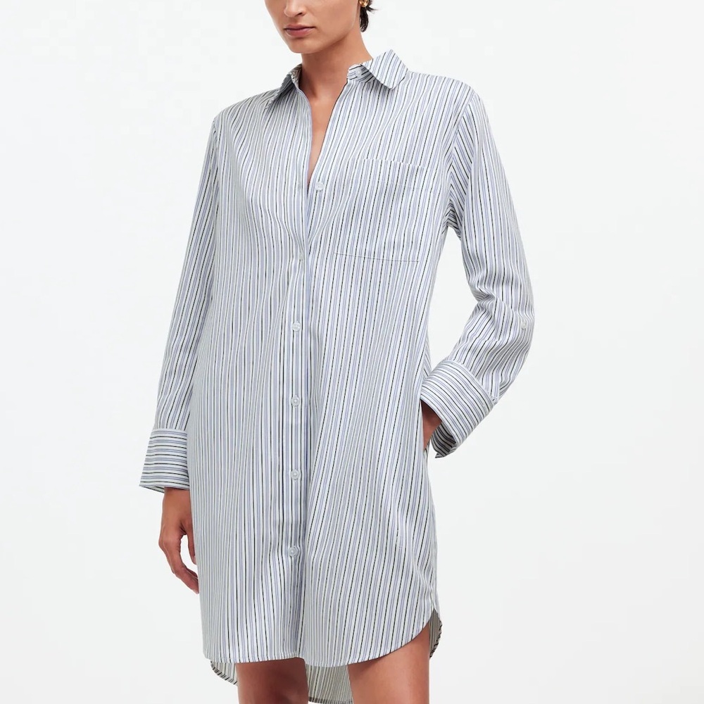 Madewell Blue and White Striped Mini Dress